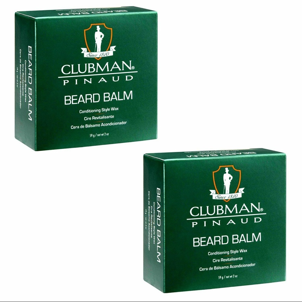 2 X Clubman‎ Pinaud Beard Balm Men’s Conditioning Style Wax 2 oz. Beeswax